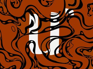 abstract background, abstract background with unique tribal pattern and with letter u in it