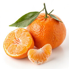 Fresh juicy Orange tangerines isolated on white background AI ganretar