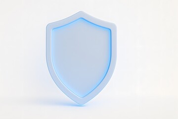 Modern Light Blue Shield Icon on Minimalistic White Background