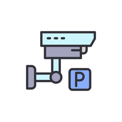 Parking Surveillance System Icon With Transparent Background