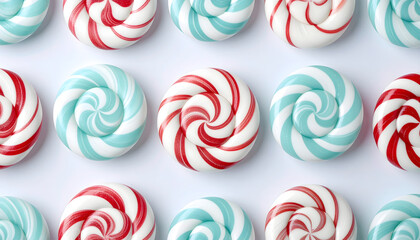 a, group, of, pastel, pink, blue, colored, candy, food, sweet, pattern, light, bright, background, macro, photography, white, solid, background, photo, sliced, color, circle, design, swirl, dessert, 