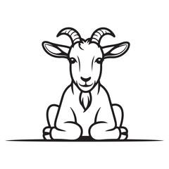 Detailed Full-Body Goat Vector Illustration  Elegant Black Silhouette for Wildlife and Agricultural Design Projects  High-Resolution Vector Perfect for Logos, Branding, and Digital Media . Thank You. 