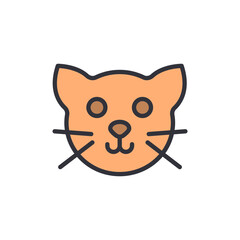 Playful Cat Face Cartoon Vector Illustration With Transparent Background