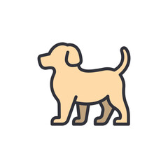 Cute Golden Retriever Standing In Profile For Design Elements