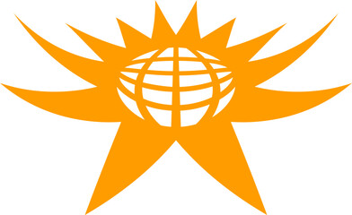 Orange World abstract concept design. retro futuristic design element. Vector de un mundo en concepto abstracto.