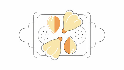 Overhead View of Appetizer Platter with Various Items