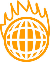 Orange World abstract concept design. retro futuristic design element. Vector de un mundo en concepto abstracto.