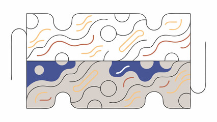 Abstract Modern Art Print with Organic Shapes and Pastel Colors