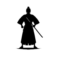 Obraz premium Samurai Silhouette Powerful Japanese Warrior Culture And Bushido Code