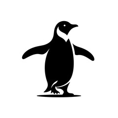 Fototapeta premium Penguin Silhouette Elegant Bird Vector Graphic