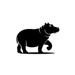 Fototapeta premium Hippopotamus Silhouette Stunning Vector Graphic