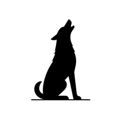 Howling Wolf Silhouette Vector Graphic