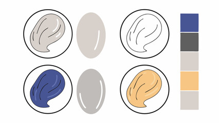 Color Palette Swatches  Neutral Tones with Outline