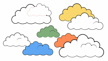 Colorful Cartoon Clouds Collection
