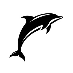 Fototapeta premium Leaping Dolphin Marine Mammal Silhouette