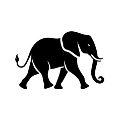 African Elephant Silhouette Powerful Vector Graphic
