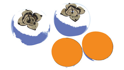 Artistic Illustration of Persimmons