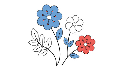 Simple Floral Design, Three Flowers