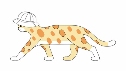 Cute Cat Wearing a Sun Hat