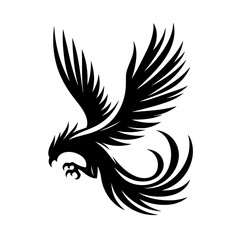 Obraz premium Eagle In Flight Bird Silhouette Graphic