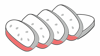 Sliced Bread, Fresh Baked Loaf,  Cartoon Illustration