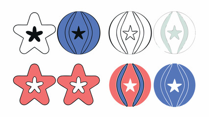 Colorful Star and Ball Design Elements