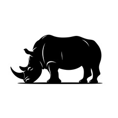 Fototapeta premium Rhino Silhouette Powerful Vector Graphic