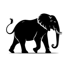 Obraz premium African Elephant Silhouette Powerful Vector Graphic