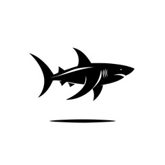 Obraz premium Shark Silhouette Powerful Ocean Predator In