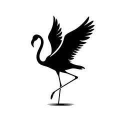 Obraz premium Flamingo Silhouette Elegant Black Bird Vector Graphic
