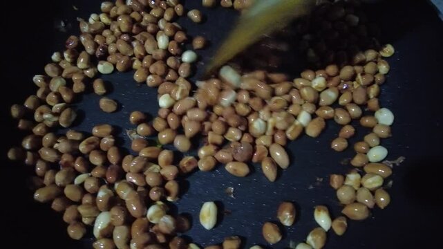 Roasting Peanuts in a Pan for Chikki or Snacks
