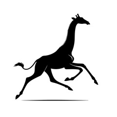 Fototapeta premium Giraffe In Motion Stunning Silhouette Of African Giraffe Running Across Savanna Capturing Its Grace And Power