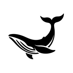 Naklejka premium Whale Silhouette Ocean Mammal Vector Graphic