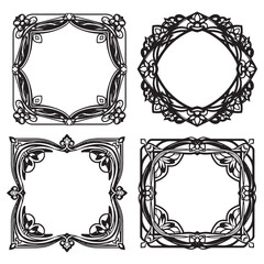 Formal Decorative Vector Floral Border Packs
