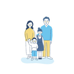笑顔の4人家族