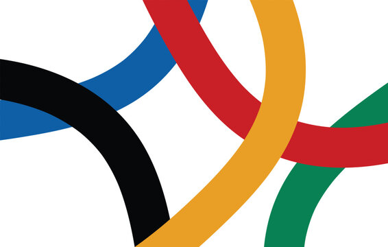 Abstract Colorful Olympic Palette Geometric Background
