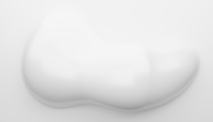 3d abstract white fluid shape with smooth curves and glossy surface. Minimalist background for modern design, branding, cosmetic, product display, technology themes