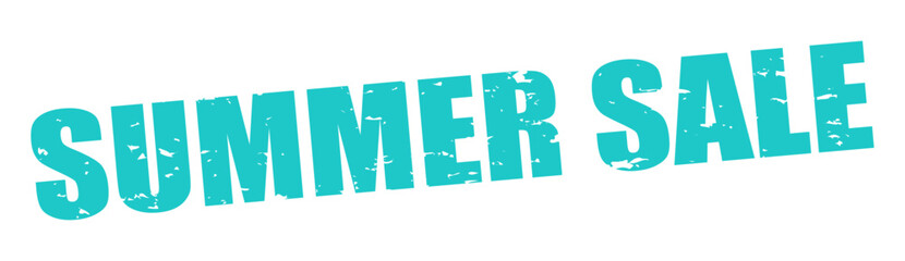 スタンプ風 SUMMER SALE おしゃれ 斜め ベクター ターコイズブルー