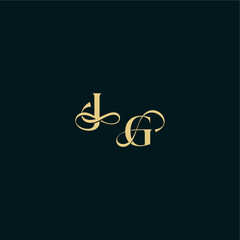 wedding logo initial bold concept design letter elegant and curvy style monogram JG