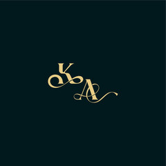 wedding logo initial bold concept design letter elegant and curvy style monogram KA