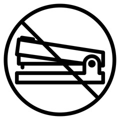 Restricted Stapler Black Line Art No Stapling Allowed Symbol