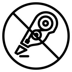 Prohibited Eraser Icon Black Outline Inside Circle with Slash