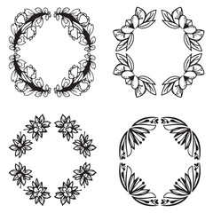 Modern Decorative Vector Floral Frames Set Collection
