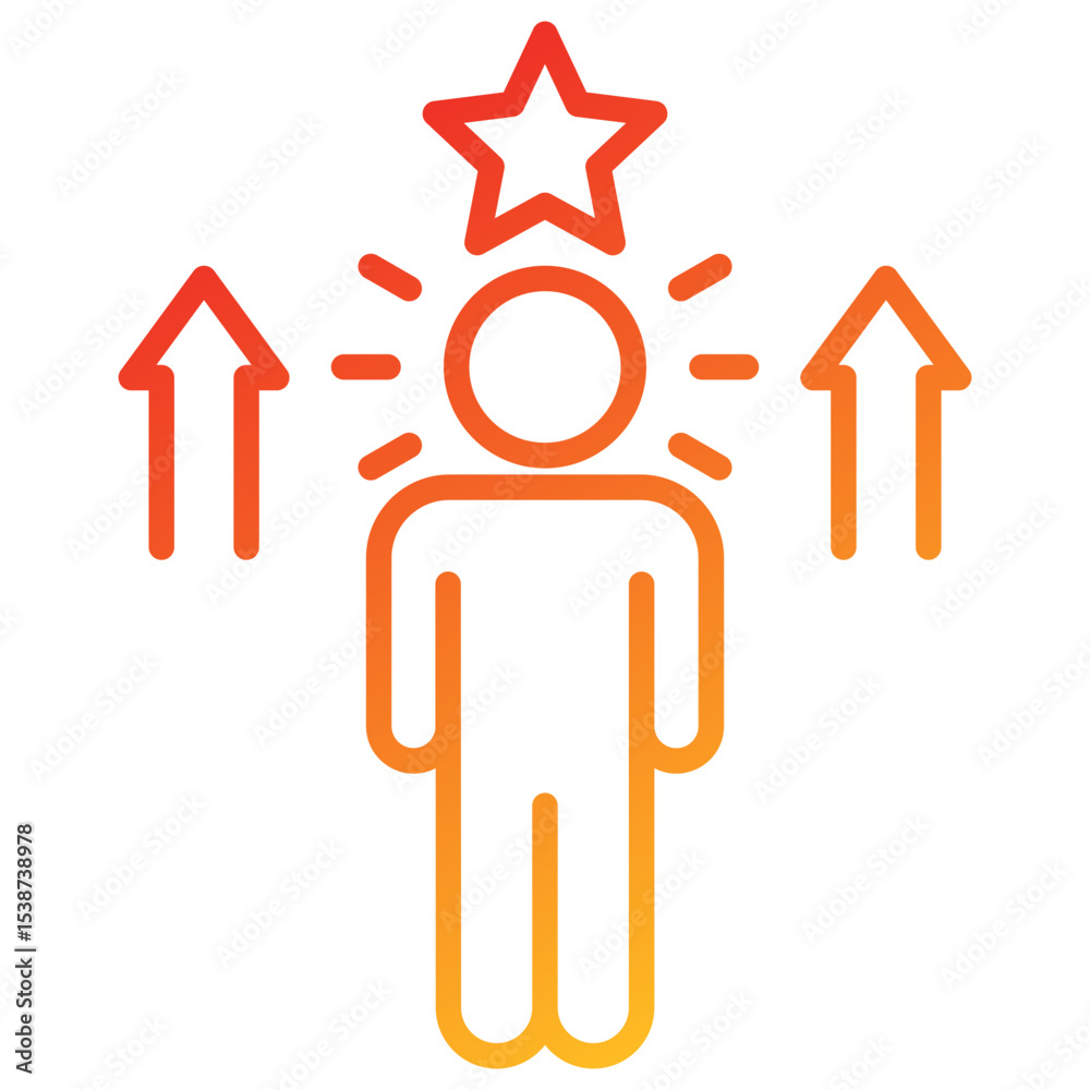 Poster self confidence line gradient icon