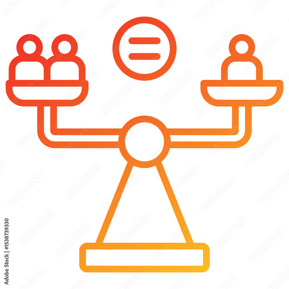 Poster impartiality line gradient icon