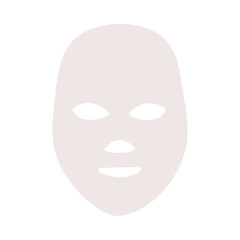 Flat vector illustration of a cosmetic sheet face mask in soft pastel color. Minimalist skincare icon, ideal for beauty, wellness, spa, or dermatology design projects.