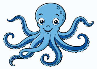 Hand drawn engraving octopus tentacles. Sea octopus silhouette isolated on white background.