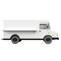 A clean, modern food truck for mobile dining experiences on city streets on transparent background