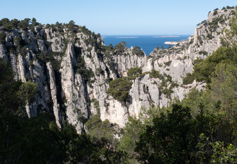 Coastal environments from the Mediterranean coast. Shot during 3 days of hiking in the Calanques, south of France, close to Marseille.