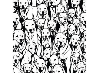 seamless pattern with dogs